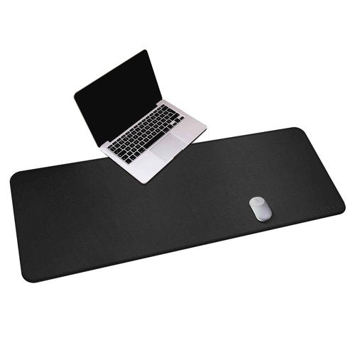 CENNBIE Leather Desk Mat,55" x 19.6" Extra Large Desk Pad Blotter Protector, Extended Non-Slip Mouse Pad, Waterproof PU Leather Desk Mat on top of desks Large for Office and Home (Black)