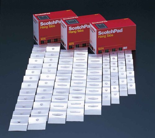 3M Hang Tab 1076, Clear, 2 in x 2 in