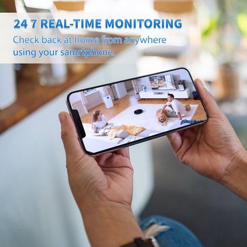 Mini Wireless Camera Home Security cámaras Indoor/Outdoor Cam 1080P HD Small Smart WiFi House Cameras Micro House Nanny Cams Battery-Powered with Clear Night Vision and Motion Detection Baby Monitor