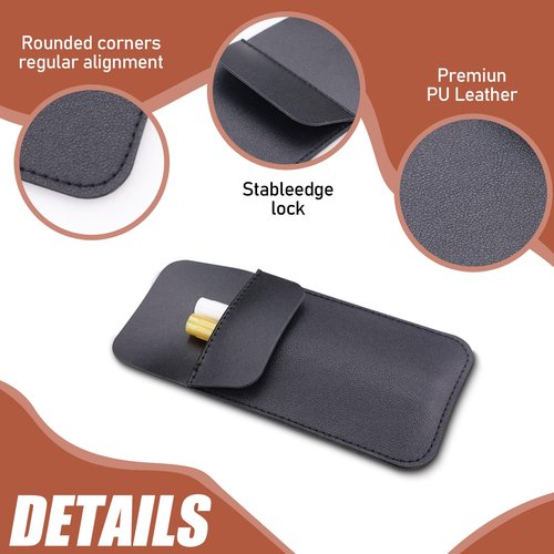 5 PCS Black Pocket Protector, Leather Pen Pouch Holder Organizer Pocket Pouch for Men Pocket Shirt, Pen Pocket Holder for School Office Hospital Supplies (Black)