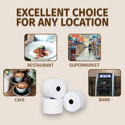 Gorilla Supply 55gsm 3 1/8 x 230 Thermal Paper Receipt Roll Clover Station Solo Duo TM-T88 T20 T90 Bixolon SRP-350 370, 3.125 x 230 ft Cash Register Paper, BPA Free, 10 Rolls