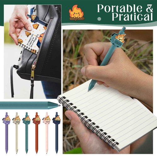 Resurhang 60 Pcs Dumpster Fire A6 Notebooks Pens Bulk Boss Day Inspirational Funny Gift Set with Saying Dumpster Fire Notepad Ballpoint Pen Dispatcher Employee Appreciation Gift (Colorful)