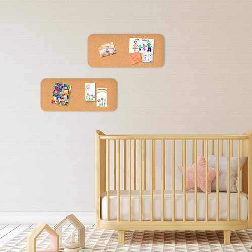 Cork Board | Skiennix Self-Adhesive 12.5"x5.5" Bulletin Board - 1/2" Thick for Home, Office, School