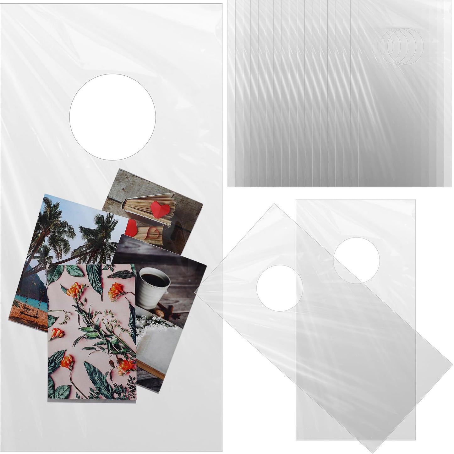 Tallew 240 Pcs Door Hanger Bags Hanging Clear Plastic Poly Waterproof Perforated Newspaper Bag for Door Knob Flyers Newspapers Mail Magazine Notice Brochures Outdoor Avoid Dirt (6 x 12 Inch)