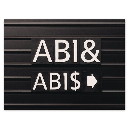 Quartet Characters for Magnetic Letter Boards, Helvetica Font, 1 Inch, 128 Characters per Set, White (M1)