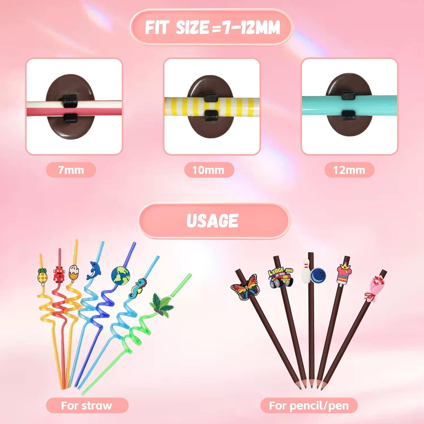 Zddaoole Cute Pencil Toppers - 60 Pcs Assorted Designs for School Prizes & Classroom Rewards