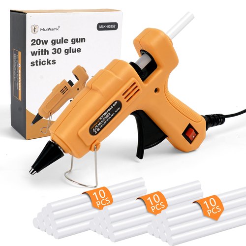 Mulwark Hot Glue Gun and Sticks Set - High-Temp Mini Glue Gun with 30 Glue Sticks - Perfect for DIY Crafts, Repairs, Home, Office & School Projects - 20W Premium Mini Hot Glue Gun