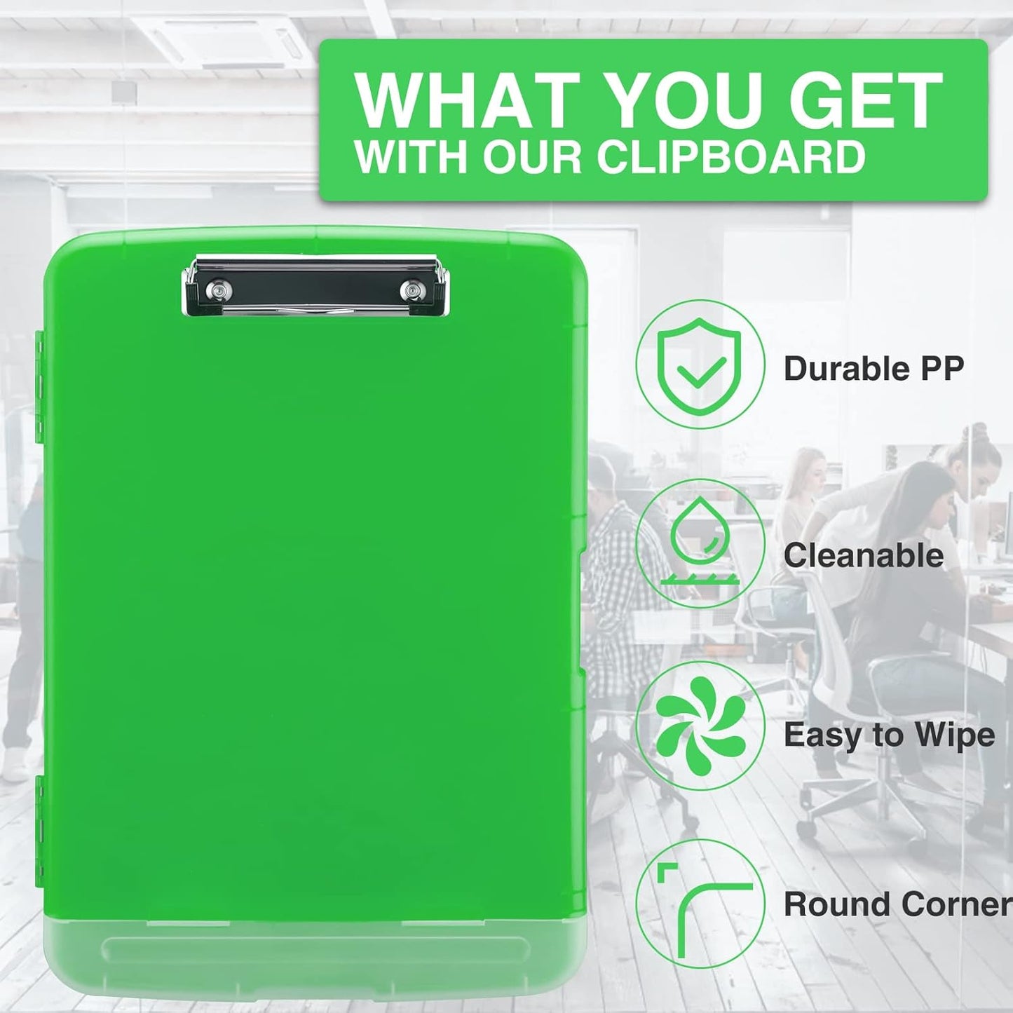 Sooez Clipboard with Storage - 8.5 x 11 Plastic Organizer with Pen Holder | Ideal for Nurses & Teachers
