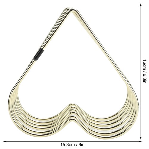 Watris Veiyi Files Folder Stand, Desktop Iron Storage Rack, Book Record Holder, Desktop Album Storage Rack, Vinyl Record Stand Holder, 5 Slot Heart Shaped File Holder for Office Home Decor(Gold)