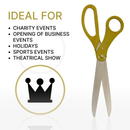 25 Inch Gold Scissors for Grand Opening – Heavy Duty Scisors 25'' Giant Scissors for Ribbon Cutting Ceremony Large Gold Giants Ribbon Cutting for Special Events Inaugurations and Ceremonies
