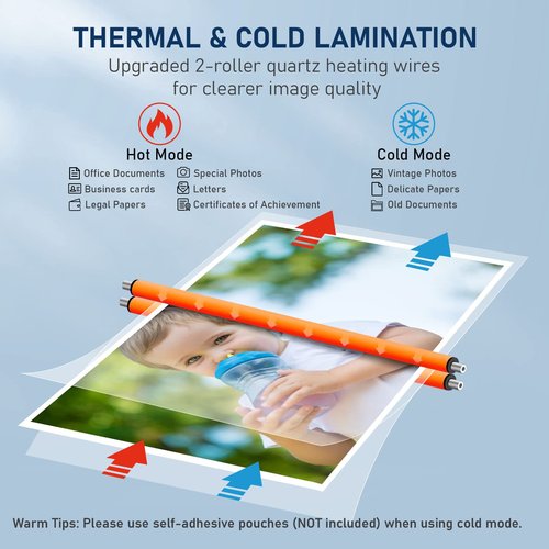 13 Inch A3 Laminator Machine, 9 in 1 Desktop Thermal Never Jam With 40 Pouches, Paper Trimmer and Corner Rounder, 1Min Fast Warm-Up for Home Office School Use, Grey