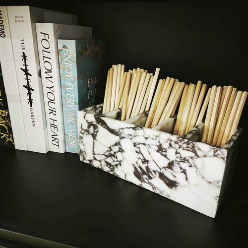 5-Tier Marble Desktop Organizer for Office & Beauty Tools - Stackable Makeup Brush Storage, Coffee Accessories Holder with Natural Stone Pattern, Multi-Layer Countertop Tray