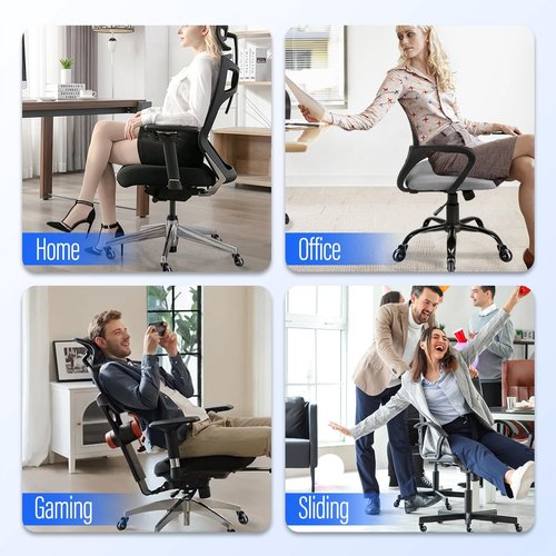 10 Pack-OfficeSpin Office Chair Wheels Replacement, Roller Blade Wheels, Office Chair Casters for Hardwood& Carpet Floors (Clear)