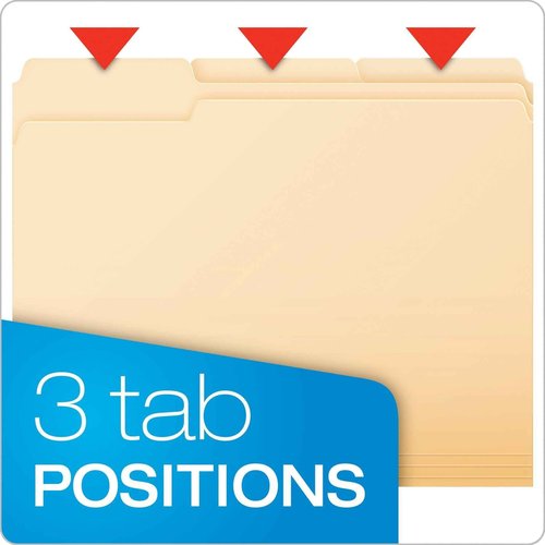 Pendaflex Expanding File Pockets, Letter Size, Redrope, 3.5" Expansion (1524E-OX) and Pendaflex File Folders, Letter Size, 1/3 Cut, Manila (752250)