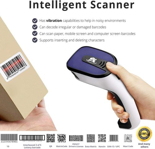 ScanAvenger Wireless Portable 1D Barcode Scanner - Cordless & Rechargeable Handheld Scanner for Inventory Management