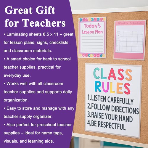 Laminating Sheets 8.5 x 11, 200 Pack Thermal Laminating Pouches 3 mil, Clear Thermal Laminating Plastic Paper Laminator Sheets, Clear Laminate Sheets Fits Letter Size 8.9" x 11.4"Classroom Must Haves.