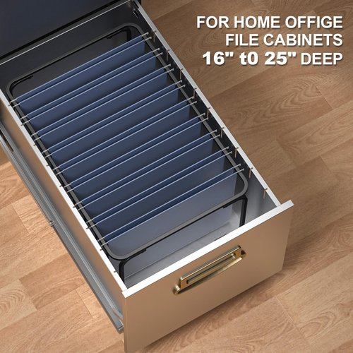 Upgraded Adjustable Hanging File Folder Frame,Legal/Letter Size,Length Adjusted 16 to 25 inches,Heavy Duty Steel File Drawer/Cabinet Organizer Insert, Hanging Folder Holder,12.598" W X 9.45" H