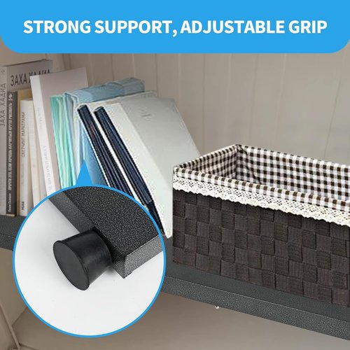 Skiennix Adjustable Locker Organizer Shelf - 30LB Load-Bearing Metal Design | Fits 11-18” Lockers, Black