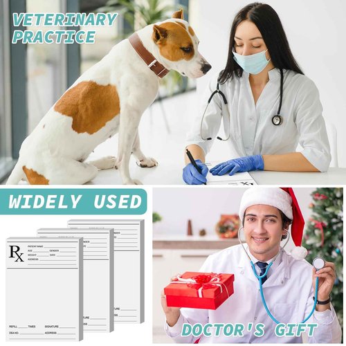 Watersay 20 Pack 5.5x8.5 Inch Prescription Pad for Doctor Pharmacist Rx Notepad 100 Sheets Doctor Prescription Paper Per Pad Pharmacist Memos for Office Working Gift