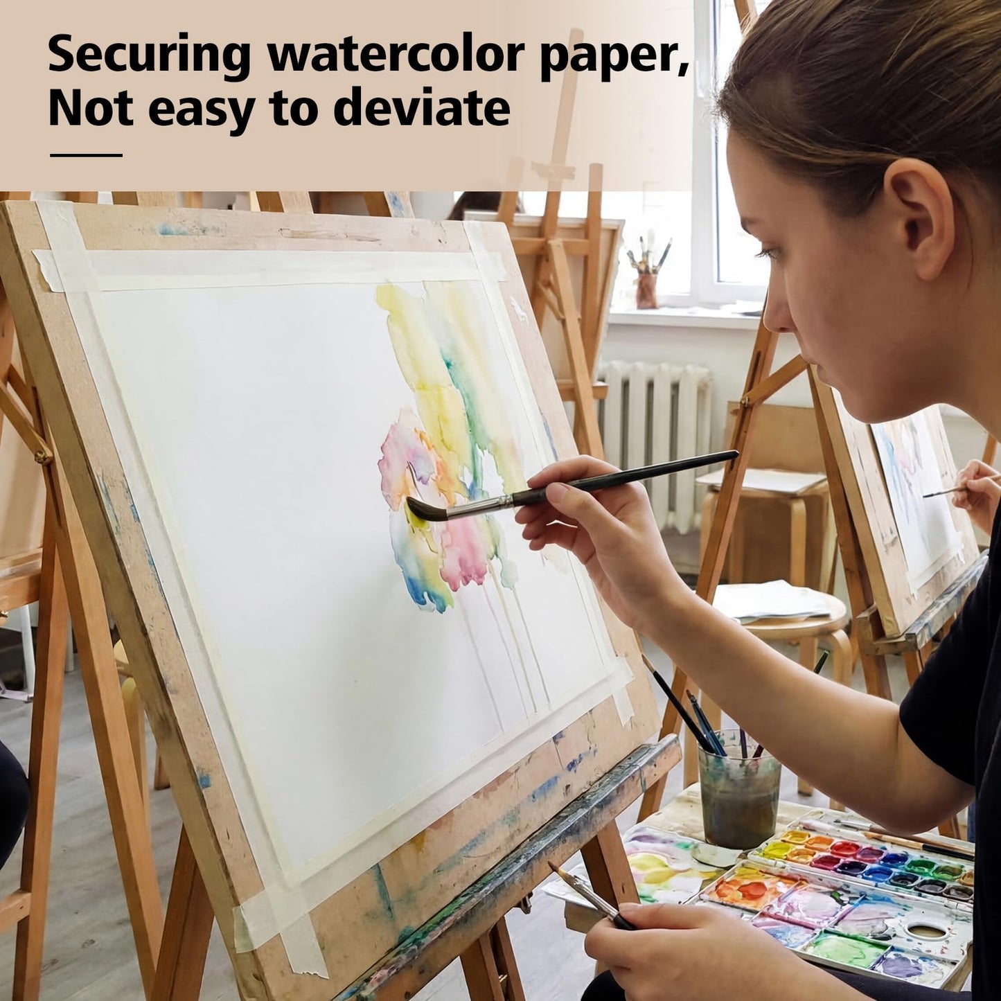 Fyguard 3 Rolls Artist Tape 0.5IN × 492 FT Total Watercolor Tape, Acid Free Artist Tape for Watercolor Paper Painting Masking Framing