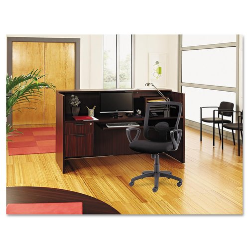 Alera ALE Valencia Series Reception Desk w/Counter,71w x 35 1/2d x 42 1/2h, Mahogany