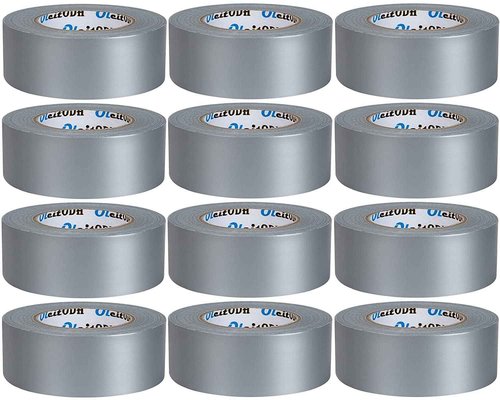 Oleitodh Silver Heavy Duty Duct Tape Bulk 12 Pack -2 inch 60 Yards Each,Strong No Residue, All-Weather, Tear by Hand, Waterproof Gray Tape for Indoor Outdoor Use,Multi Purpose Home Repair