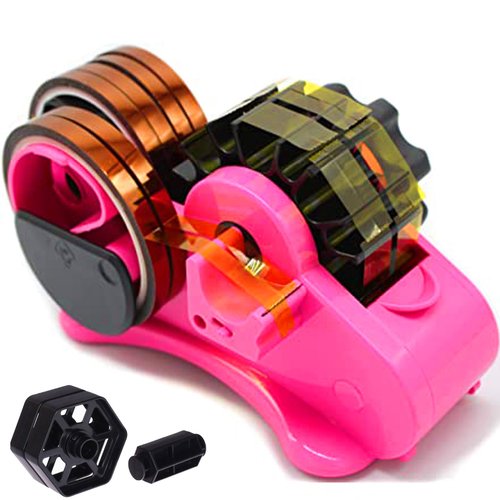 Heat Tape Dispenser Sublimation - Multiple Roll Cut Heat Tape Dispenser 1" and 3" Core Double Reel Cores Sublimation for Heat Transfer Tape, Semi-Automatic Tape Dispenser with Compartment Slots