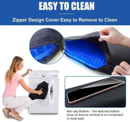 20" Gel Seat Cushion for Long Sitting(Jumbo&Thick) – Office Chair Cushion – Wheelchair Cushions for Pressure Sores – Non-Slip Desk Chair Car Seat Cushion Driving – Sciatica & Back Pain Relief