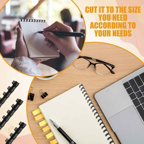 Maitys 500 Pcs 19 Ring Spiral Binding Coils Plastic Binding Combs Bulk Letter Size Black Binding Spines for Notebook Calendar Picture(1/2 Inch)