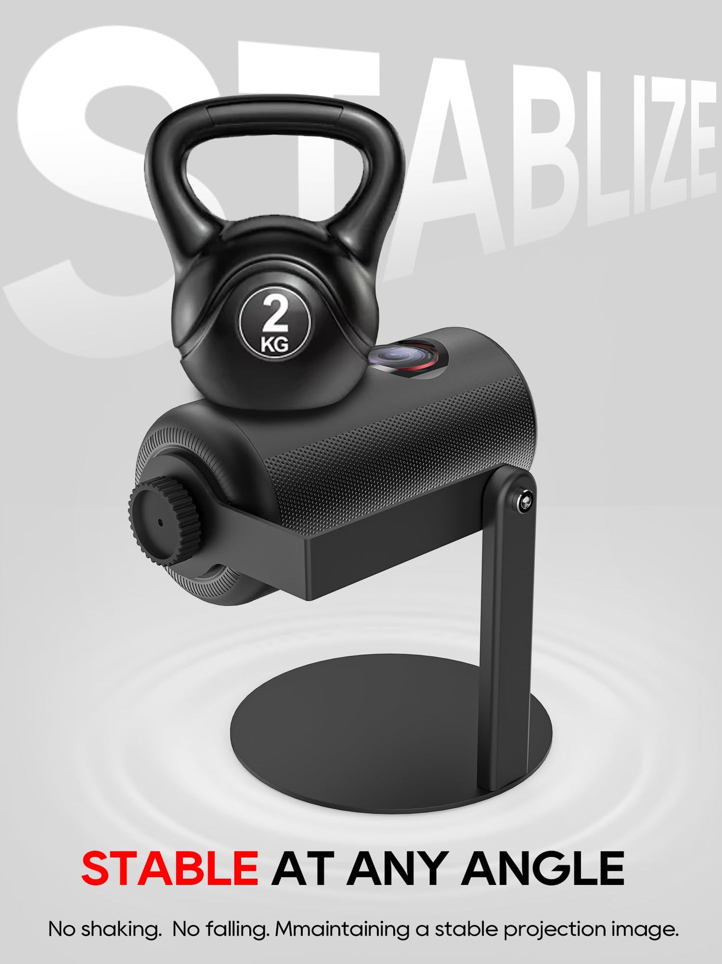 Haweah Projector Stand for Nebula Capsule Series & XGIMI Halo+(New) Works with Capsule 3/Air/Pro, Mini Projectors | Ceiling & Wall Projection, Height Adjustable, 360° Rotation | 1/4-Inch Screw(A-Black)