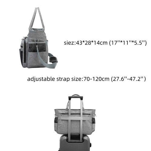Rabjen Laptop Tote Bag, Work Bag with 3 Pen Slot, Insulated Pockets to Keep Drinks' Temperature.