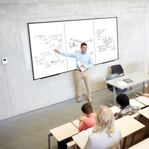 Magnetic Dry Erase Whiteboard by [Brand Name] - Large 72x48 Inches, Foldable with Black Aluminum Frame & 3 Detachable Marker Trays