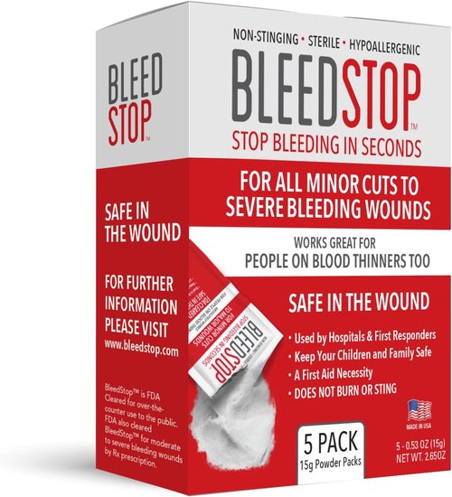 BleedStop™ First Aid Powder - Rapid Blood Clotting Solution for Severe Wounds | 5 Pack (15g)