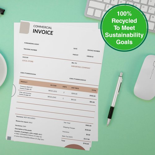 PrintWorks 100% Recycled Printer Paper 8.5" x 11" White - 20 lb Copy & Multipurpose Computer Paper - 1 Pack, 400 Sheets - Made in the USA - 92 Bright - Printer & Copier Compatible (00018)
