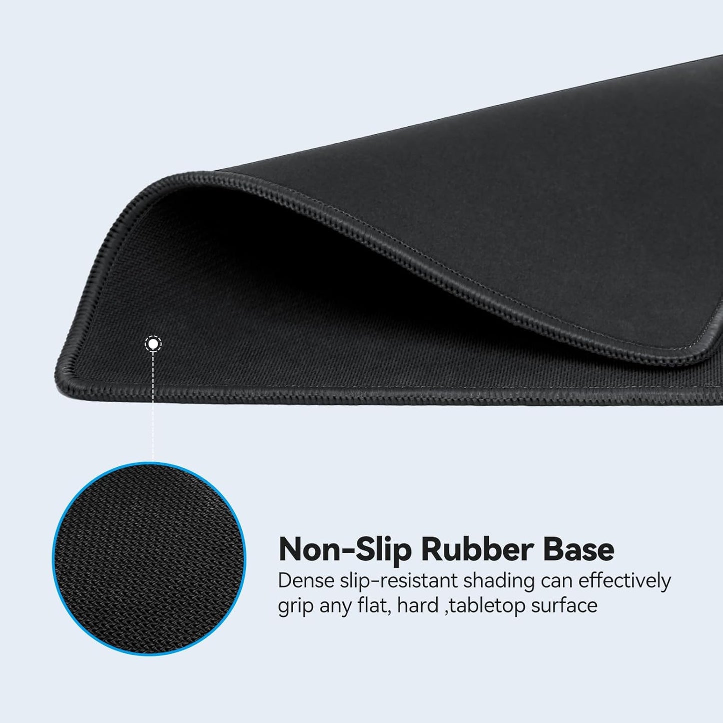 TECKNET Gaming Mouse Pad - Waterproof Surface, Anti-Fray Stitching & Non-Slip Rubber Base | 4 Pack - Black