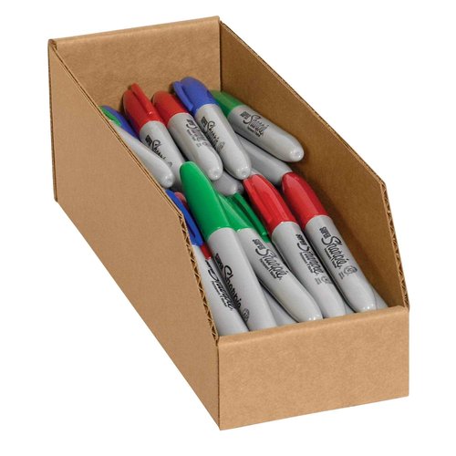 Ship Now Supply SNBINMT412K Open Top Bin Boxes, 4" x 12" x 4 1/2", 4" Width, 4.5" Height, 12" Length, Kraft (Pack of 50)