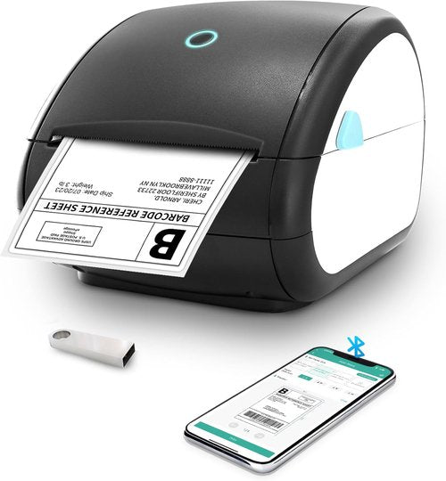 Shipping Label Printer Bluetooth - 4x6 Thermal Printer for Small Business | Easy Connectivity & Clear Prints, Black