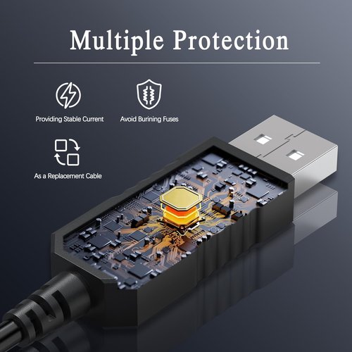 Cordro Radar Detector Cable - USB to RJ11 Plug, 5Ft Length for Escort Passport 9500i & Uniden R1/R3/R7