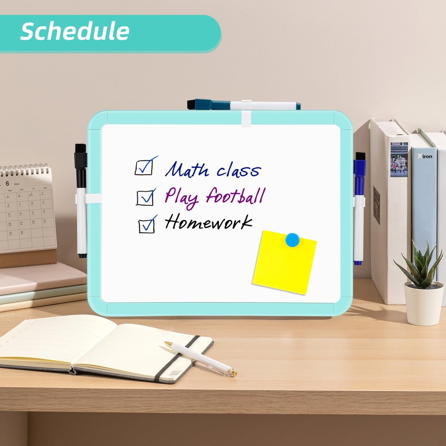 VUSIGN Mini Whiteboard - 8.5'' x 11'' Magnetic Dry Erase Board with Markers | Ideal for Students & Fridge Use