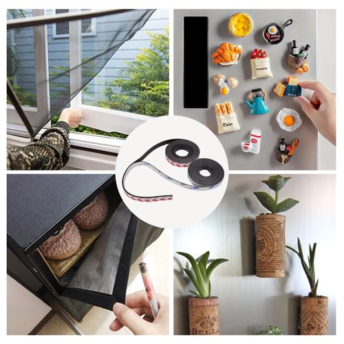 2 Rolls Magnetic Tapes, Flexible Magnet Strips with 3M Adhesive Backing, 10 Feet x 0.5"W Each Roll for DIY, Crafting, and Organizational Projects.