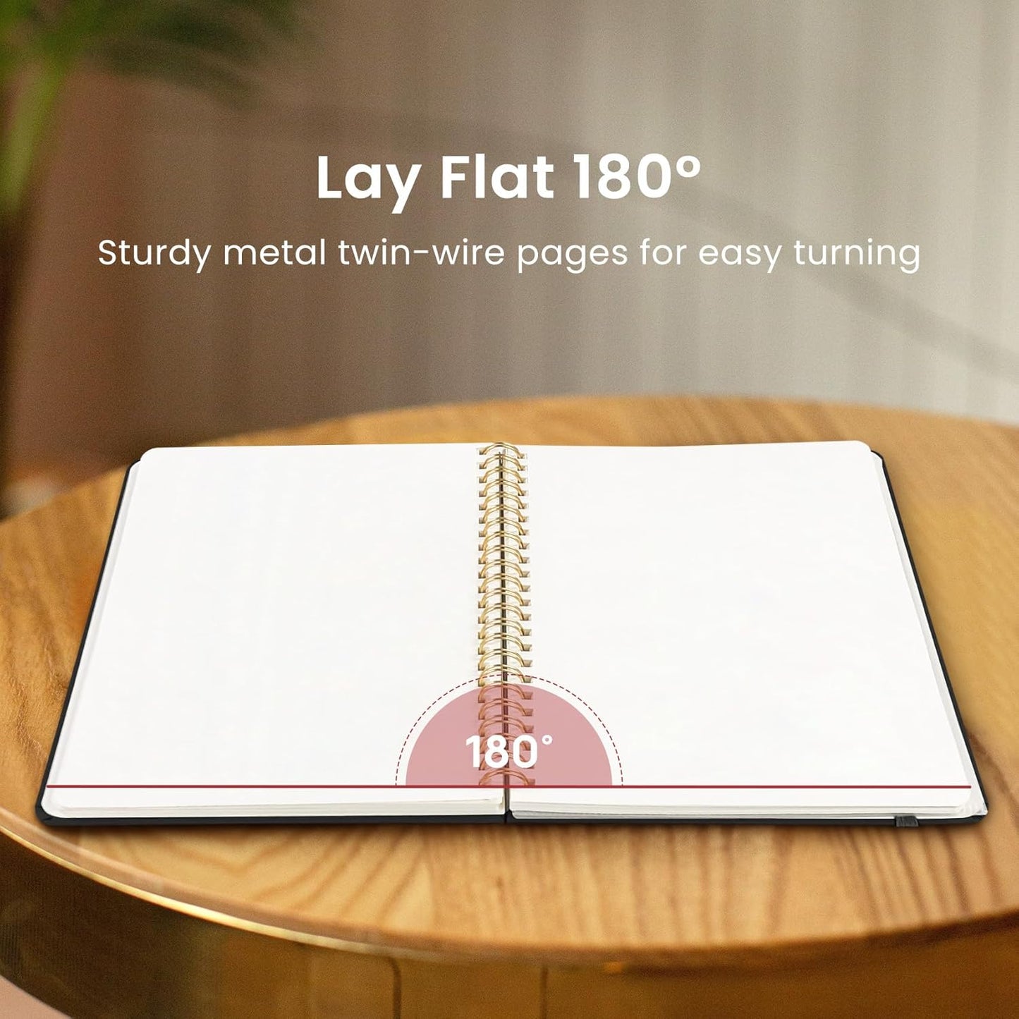 Taja Blank Spiral Journal - 140 Pages for Creative Writing & Sketching | A5 Size - Black