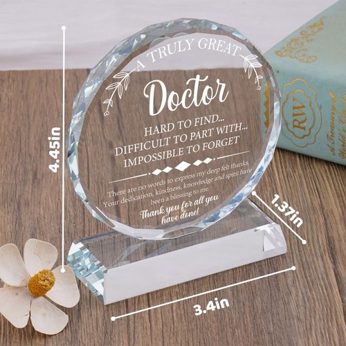 Uniquilling Gifts for Doctor, Best Doctor Award Crystal Plaque with Gift Box Packaging, Appreciation/Thank You Gifts for Doctor, Christmas/Retirement/Birthday Gift for Doctor