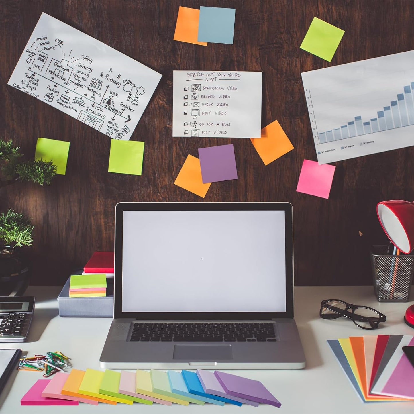 Skiennix Sticky Notes - Bright Color Self-Stick Pads | 3x3 Inches, Perfect for Home & Office