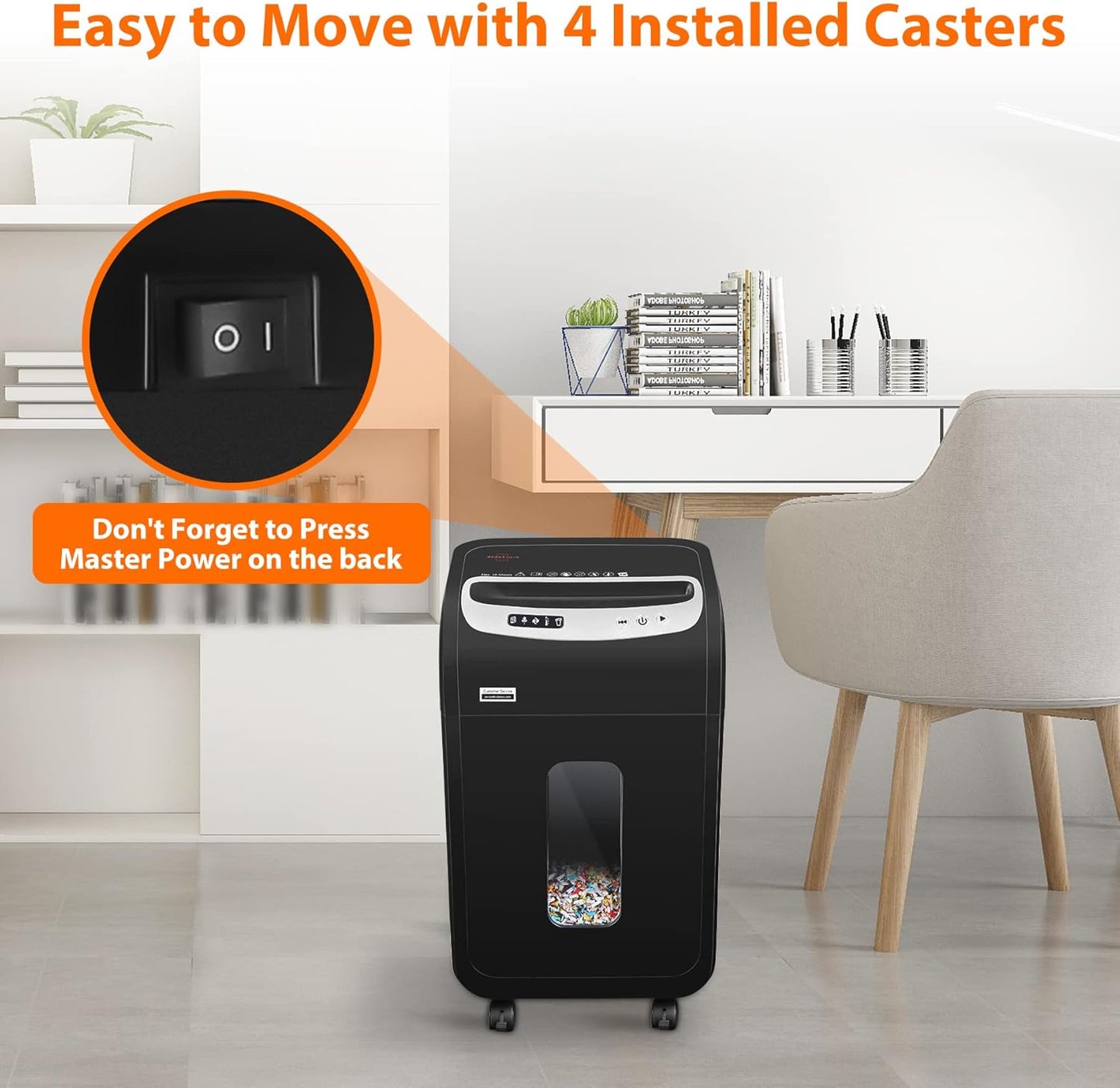 VidaTeco Heavy-Duty 18-Sheet Paper Shredder - Micro Cut with 60 Min Run Time & 7.9 Gal Bin
