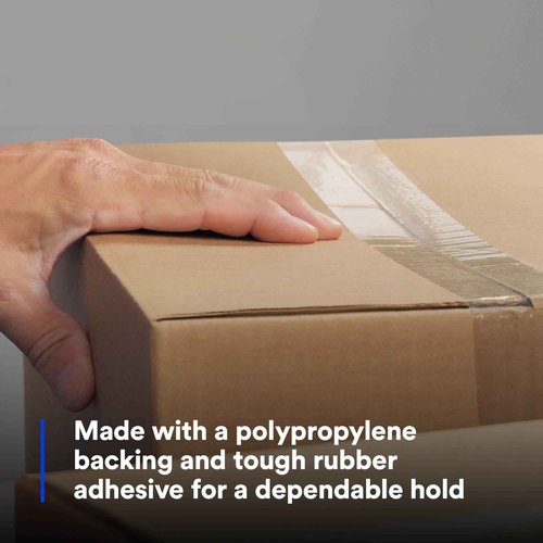 3M Scotch 371 Industrial-Grade Packing Tape, Clear, 72 mm x 50 m, High Performance Sealing Tape for Medium-Duty Commercial Box and Carton Sealing, Moving, Packaging and Shipping, 6 Pack