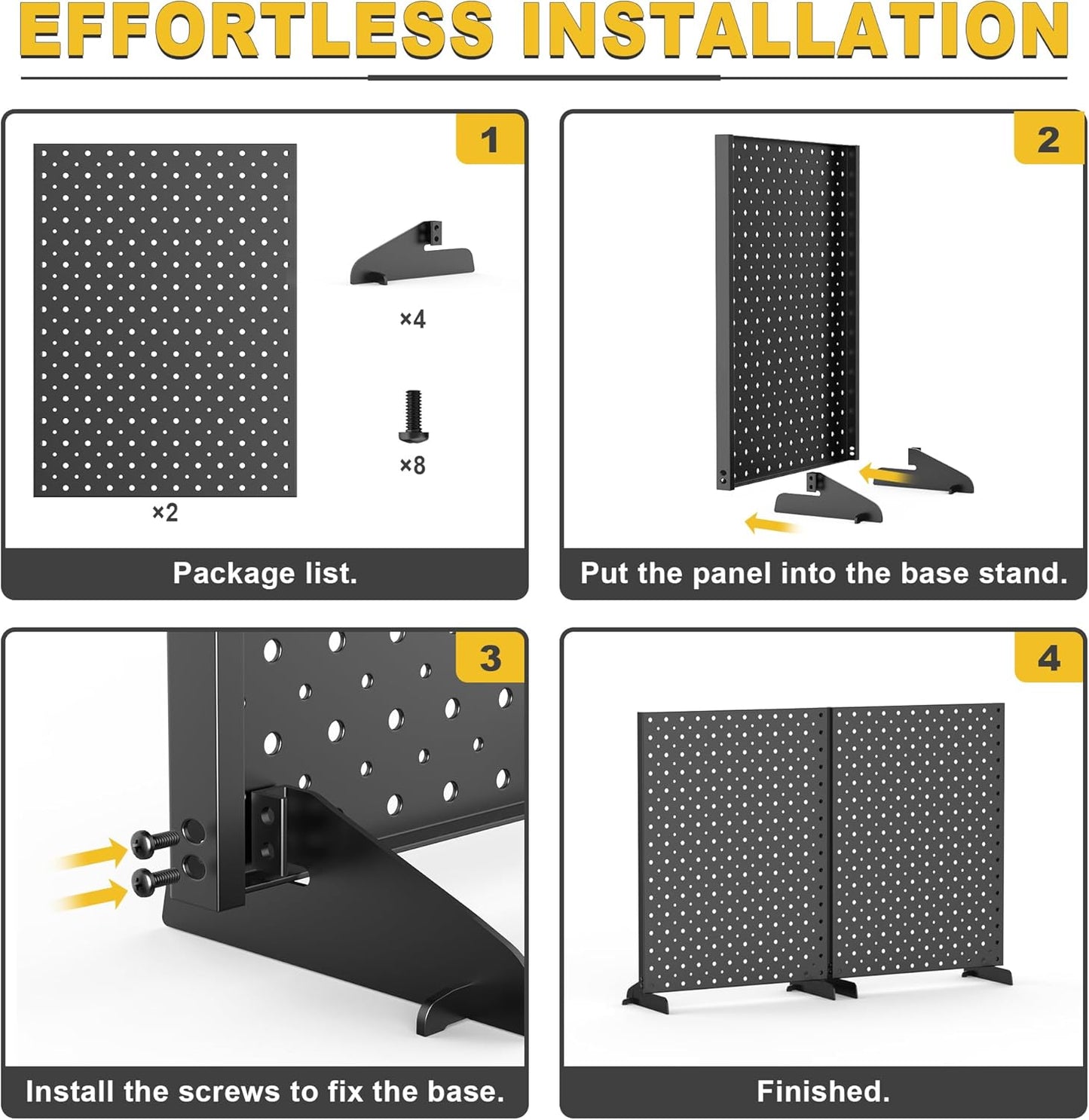 Ultrawall Pegboard Display Stand - Metal Tabletop Organizer for Jewelry & Accessories | 12" x 16", 2pcs Black