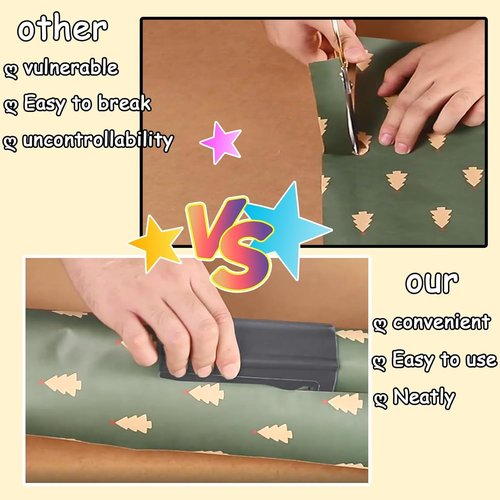 Wrapping Paper Cutter,2 Pack Gift Wrap Cutter,Wrapping Paper Cutter Slider,Gift Wrapping Paper Cutter,Christmas Wrapping Paper Cutter,Gift Wrap Cutter Tool for Christmas Paper Cutter,Birthday