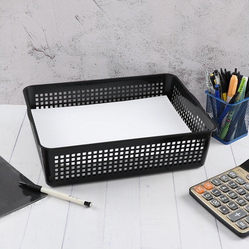 Wekioger A4 Ppaer Storage Basket, Plastic File Basket Tray, 6 Pack, R