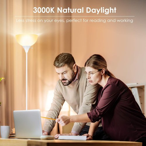 BoostArea LED Floor Lamp - 70.1” Modern Torchiere with Eye-Caring Design for Living Room & Office