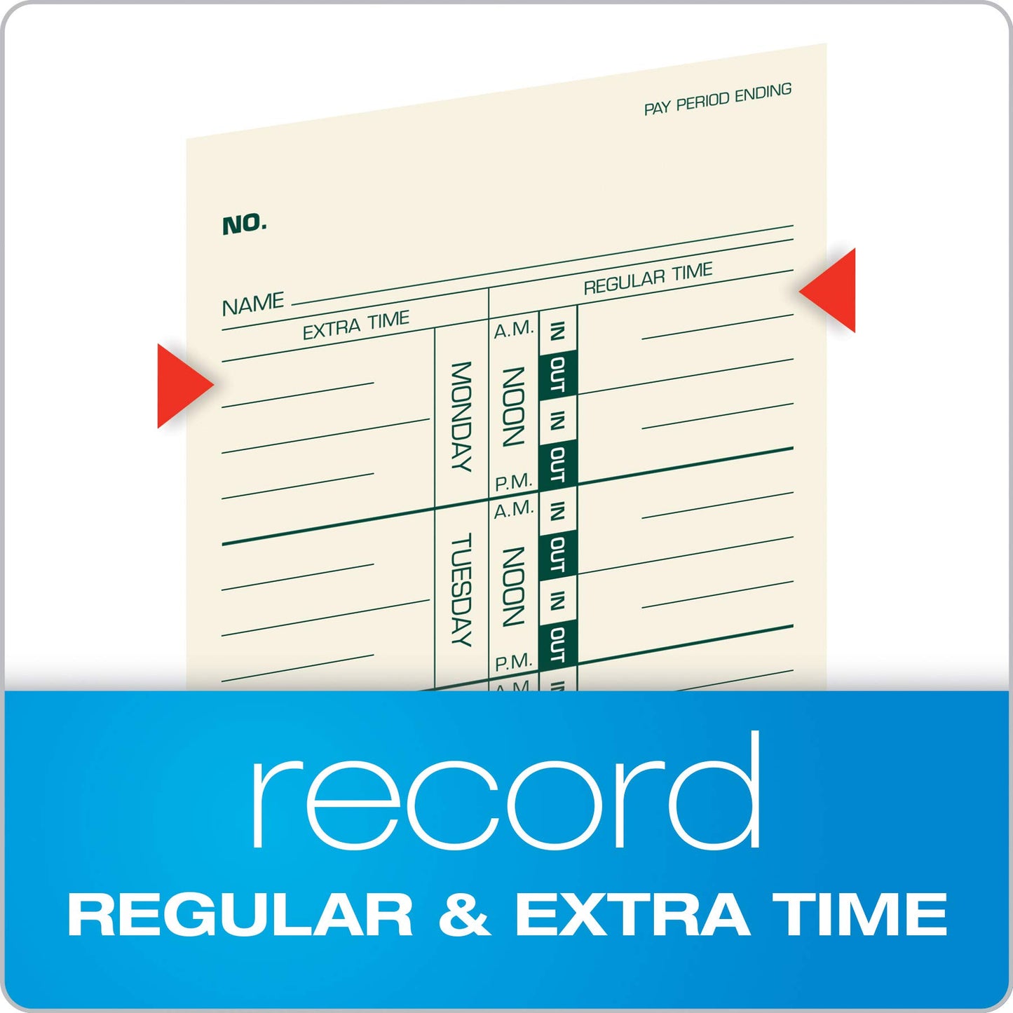 TOPS Weekly Employee Time Cards - One Sided Time Tracking Cards, Green Ink Print, 9" x 3.5", Manila Stock, Payroll Attendance Record, Ideal for Small to Large Businesses - 500 Cards (Pack of 1)